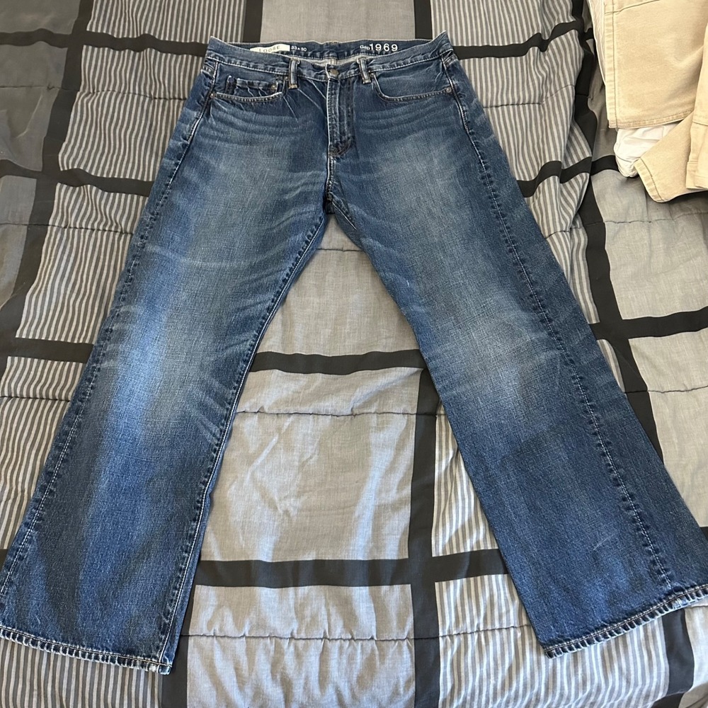 Gap 1969 Loose Fit Denim Blue Jeans mens 33x30